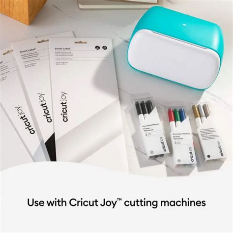 2010000 - Cricut Joy Permanent Smart Vinyl Write White; 4 sheets 5.5 in x 13 in (14 cm x 33 cm); Works without a cutting mat – just load & go!; Customize with Cricut Joy™ Pens & Markers; Do not use with Transfer Tape; For Cricut Joy™ cutting machine